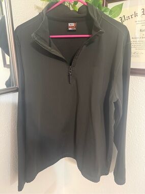 1/4 Zip Men's Pullover Sweater - Black